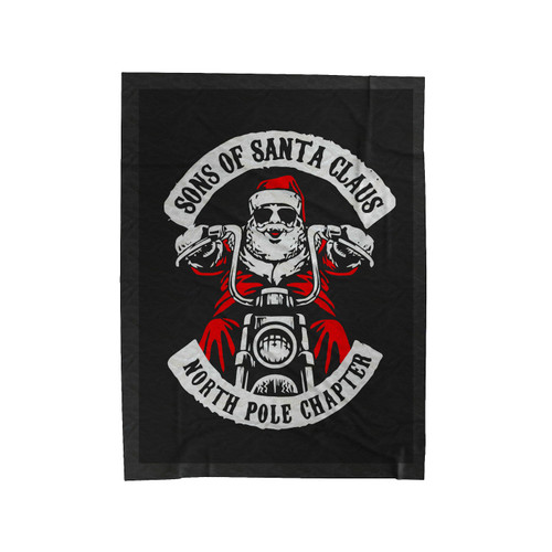 Merry Christmas Sons Of Santa Motor Club North Pole Chapter Velveteen Blanket