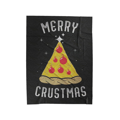 Merry Crustmas Pizza Christmas Tree Velveteen Blanket