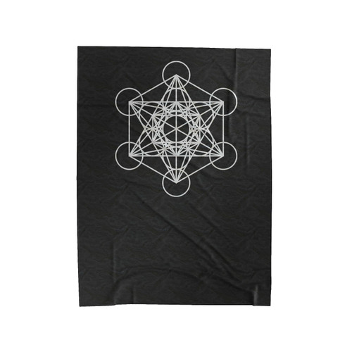 Metatron's Cube Sacred Geometry Velveteen Blanket