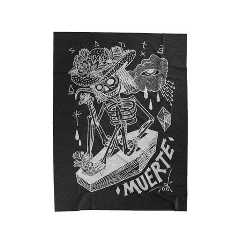 Mexican Skull Art Velveteen Blanket
