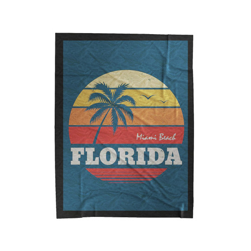 Miami Lifeguard Florida Vintage Travel Velveteen Blanket