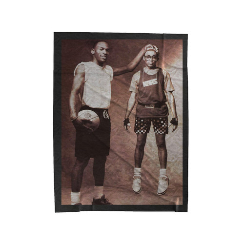 Michael Jordan And Spike Lee Velveteen Blanket