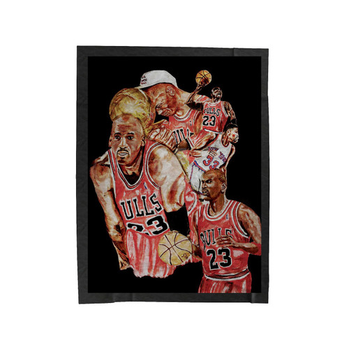 Michael Jordan Oil Painting Velveteen Blanket
