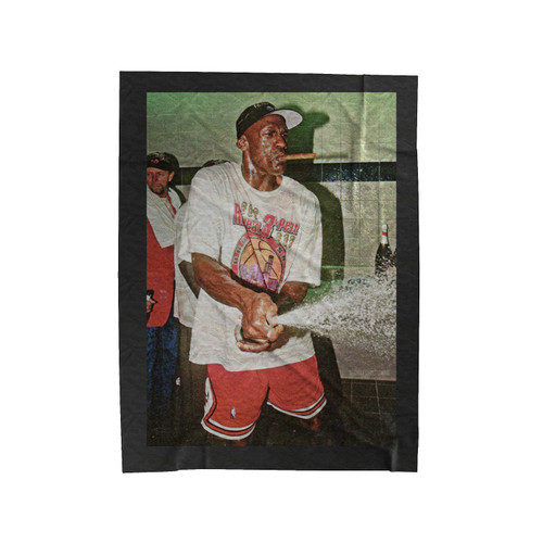 Michael Jordan Smoking Cigar Champagne Velveteen Blanket