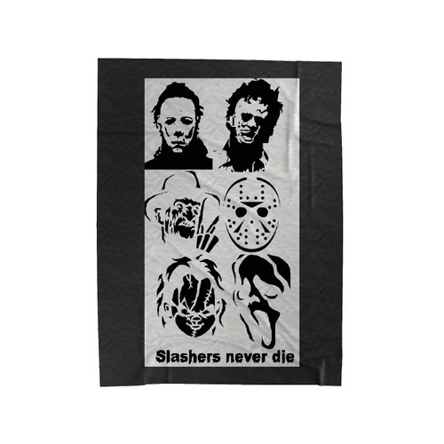 Michael Myers Slasher Gore Face Silhouette Velveteen Blanket