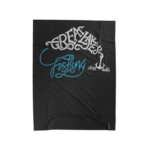 Michigan Fishing Tee 2 Velveteen Blanket