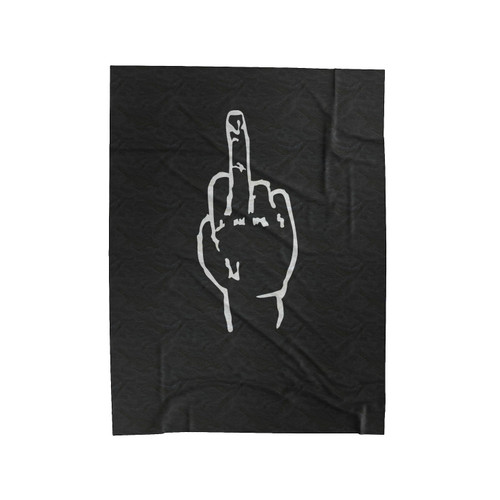 Middle Finger Hand Velveteen Blanket