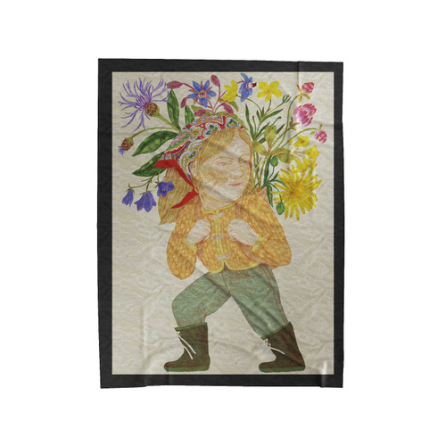 Midsommar Holding Flowers Velveteen Blanket