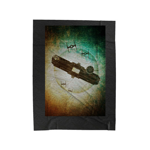 Millennium Falcon Escaping Death Star Velveteen Blanket Millennium Falcon Escaping Death Star Velveteen Blanket