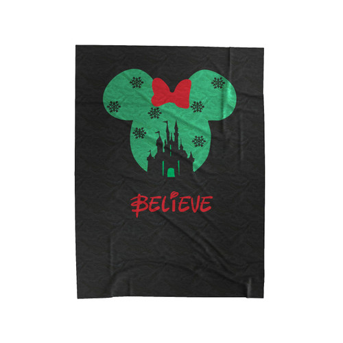 Minnie Head With Castle Disney's Merry Christmas Disneyland Disney World Velveteen Blanket