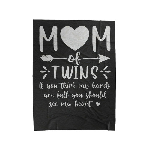 Mom Of Twins Velveteen Blanket
