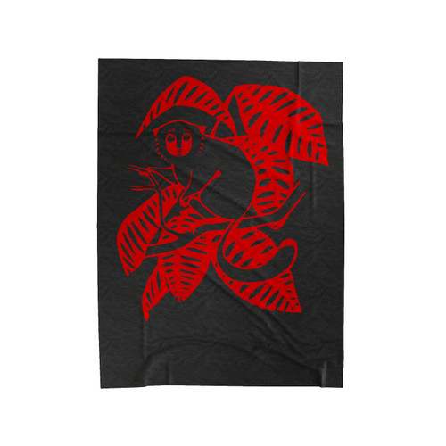 Monkey Illustration Velveteen Blanket