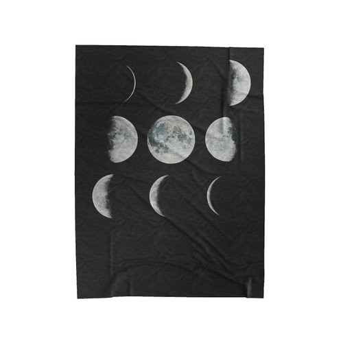 Moon Art Moon Phases Solar System Space Art Velveteen Blanket