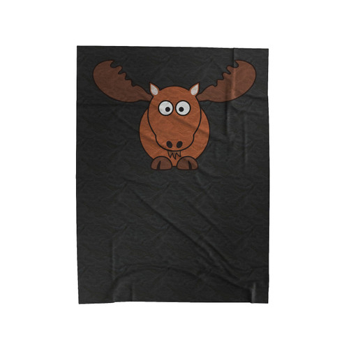 Moose Cartoon Velveteen Blanket