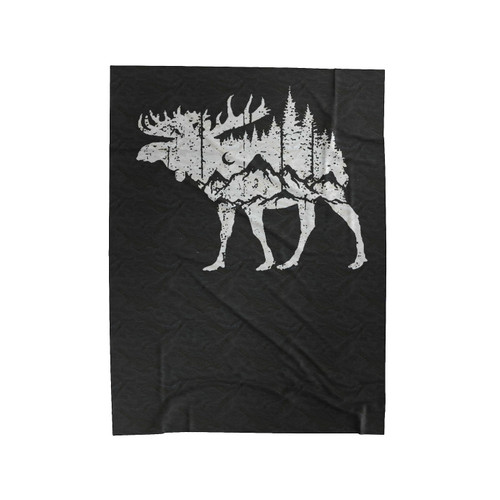 Moose Mountain Forest Velveteen Blanket