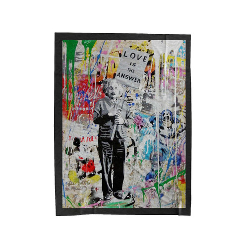 Mr Brainwash Albert Einstein Love Is The Answer Velveteen Blanket
