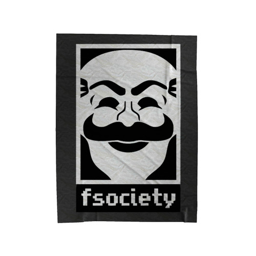 Mr Robot F Society Mask Velveteen Blanket