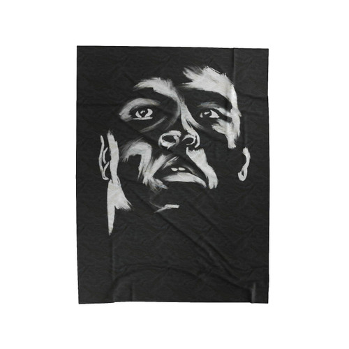 Muhammad Ali Cassius Clay Face Art Painting Velveteen Blanket