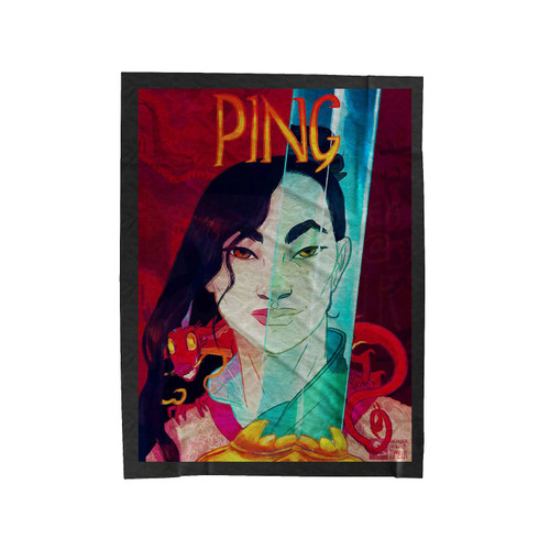 Mulan Face Illustration Velveteen Blanket