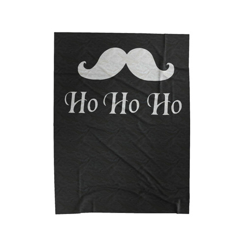 Mustace Ho Ho Ho Christmas Velveteen Blanket