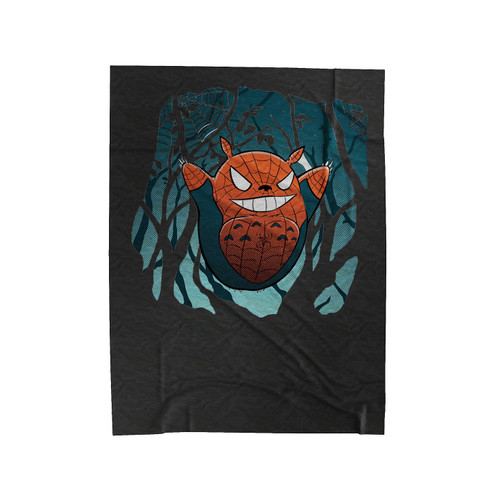 My Friendly Neighbor Totoro Spiderman 1 Velveteen Blanket