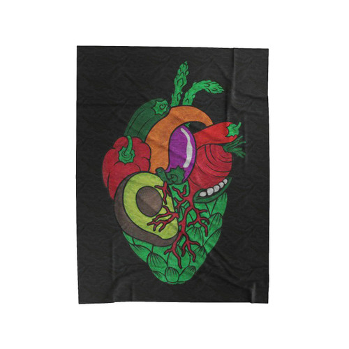 My Heart Is Vegan Velveteen Blanket