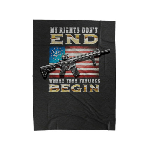 My Rights Dont End Velveteen Blanket