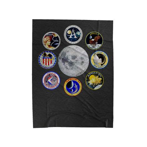 Nasa Apollo Moon Landing Missions Velveteen Blanket