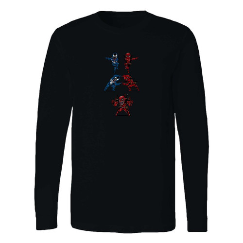 This classic fit venom deadpool combo art long sleeve shirt is casually elegant and very comfortable. With fine quality print to make one stand out, it's a perfect fit for every occasion.