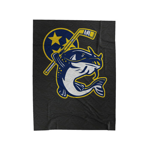 Nashville Hockey Catfish Logo Velveteen Blanket