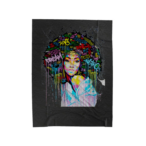 Natural Colors Afro Art Velveteen Blanket
