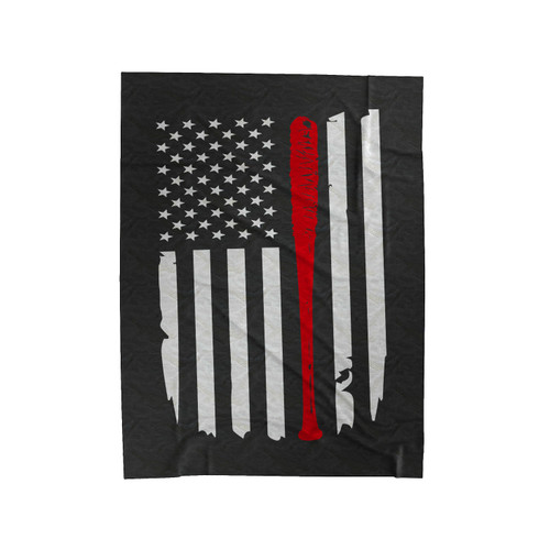 Negan's Bat Lucille Flag The Walking Dead Crew Neck Tee Velveteen Blanket