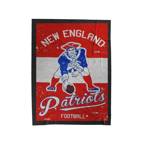 New England Patriots Flag Vintage Velveteen Blanket