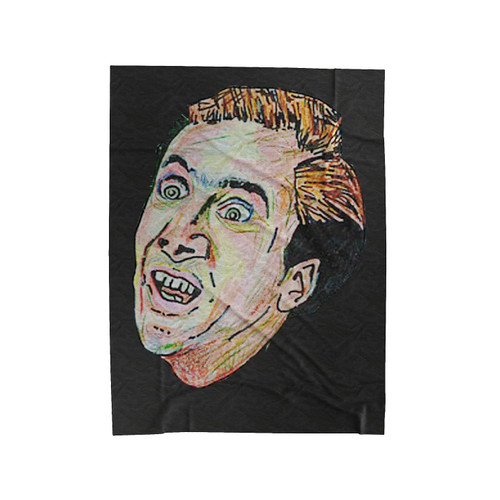 Nicolas Cage Rage Face Velveteen Blanket