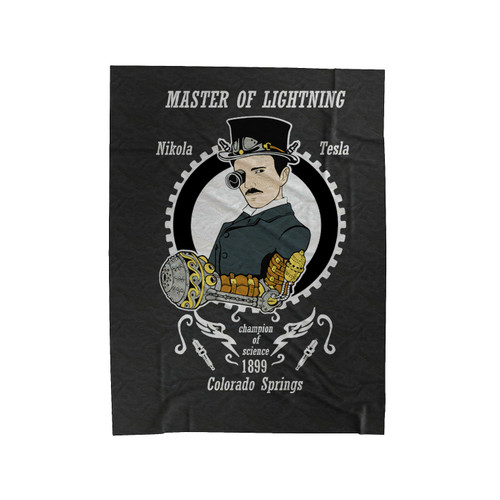 Nikola Tesla Master Of Lightning Velveteen Blanket