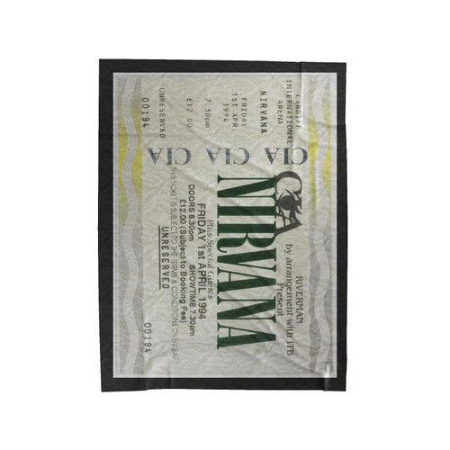 Nirvana Concert Ticket Velveteen Blanket