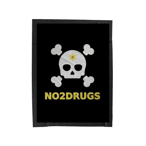 No To Drugs Large Skull Velveteen Blanket