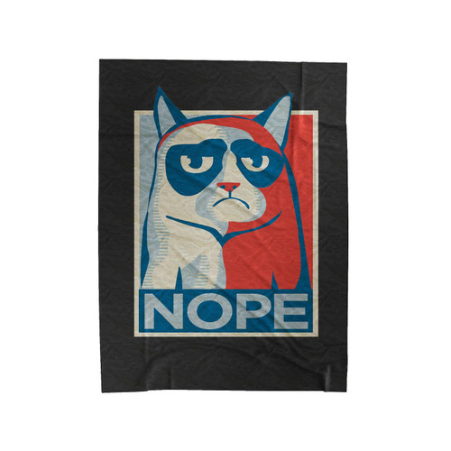 Nope Grumpy Cat Velveteen Blanket