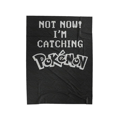 Not Now I'm Catching Pokemon Go Hunt Gamer Mystic Instinct Valor Gift Velveteen Blanket