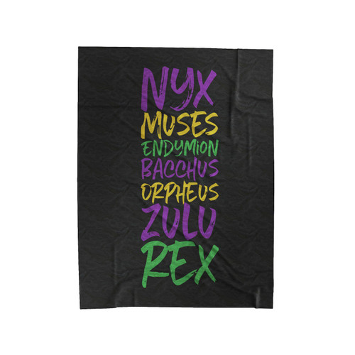 Nyx Muses Endymion Bacchos Orpheus Zulu Rex Mardi Gras Velveteen Blanket