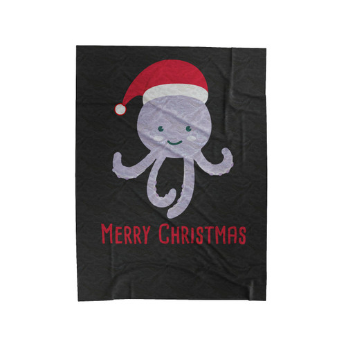 Octopus Scuba Santa Claus Logo Velveteen Blanket