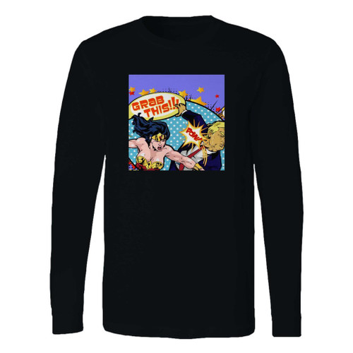 This classic fit wonder woman punching trump dc long sleeve shirt is casually elegant and very comfortable. With fine quality print to make one stand out, it's a perfect fit for every occasion.