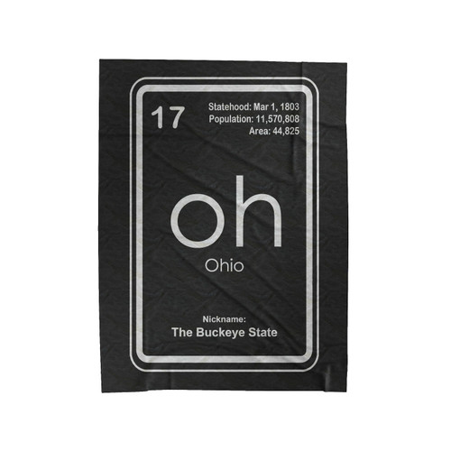 Ohio Buckeye State Periodic Table Velveteen Blanket