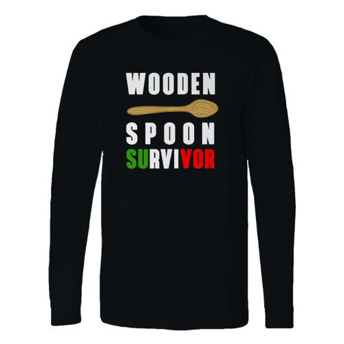 This classic fit wooden spoon survivor long sleeve shirt is casually elegant and very comfortable. With fine quality print to make one stand out, it's a perfect fit for every occasion.