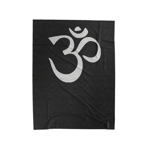 Ohm Om Symbol Mandala Velveteen Blanket