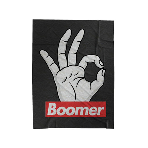 Ok Boomer Hand Emoji Velveteen Blanket