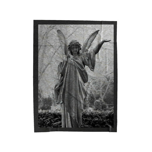 Old Tombstone Sculpture Of An Angel Velveteen Blanket