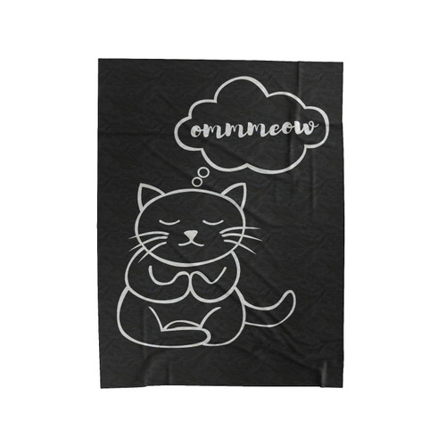 Om Meow Yoga Cat Meditation Kitten Kitty Velveteen Blanket