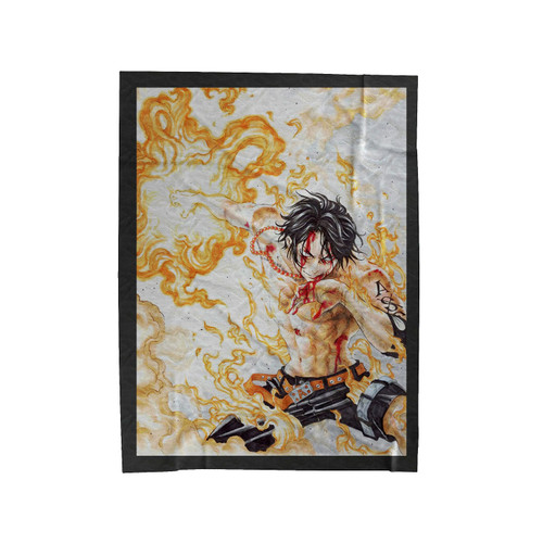 One Piece Ace Angry Velveteen Blanket