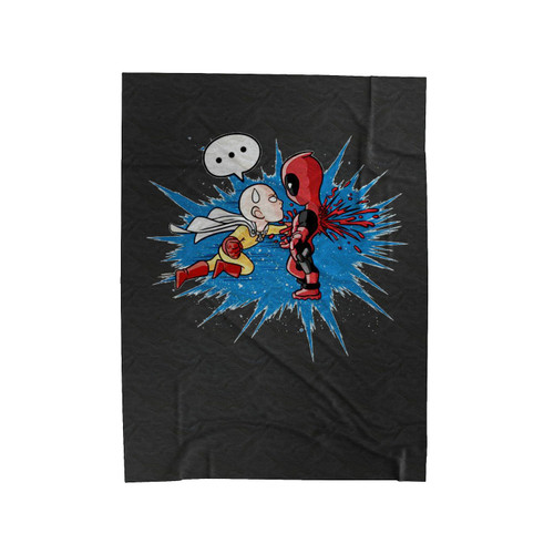One Punch Man Versus Ddeadpool Punch Mercenary Velveteen Blanket